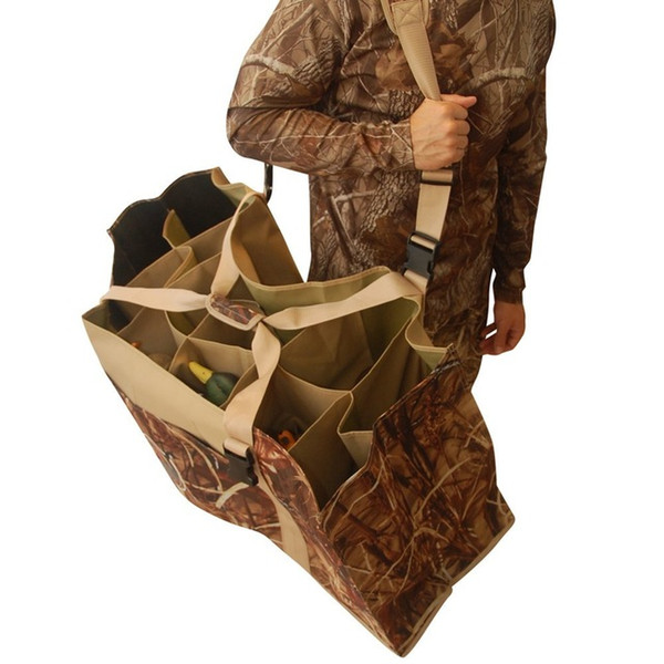 12 Slot Duck Decoy Bag with Padded Adjustable Shoulder Strap Slotted Decoy carriers for Duck Goose Turkey Hunting Accessories