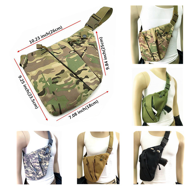 Multifunctional Concealed Tactical Storage Gun Holster Men's Left Right Nylon Shoulder Bag Anti-theft Bag Chest Bag Hunting