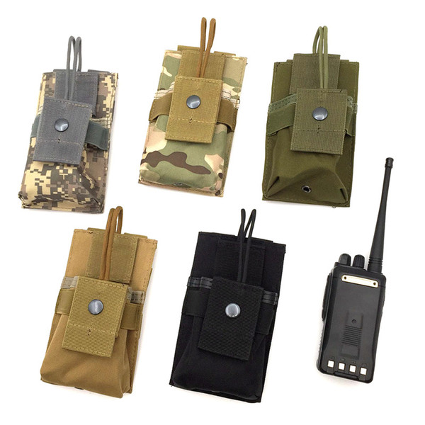 Adjustable MOLLE Radio Holder Tactical Walkie Talkie Holster Open Top M4 Mag Pouch