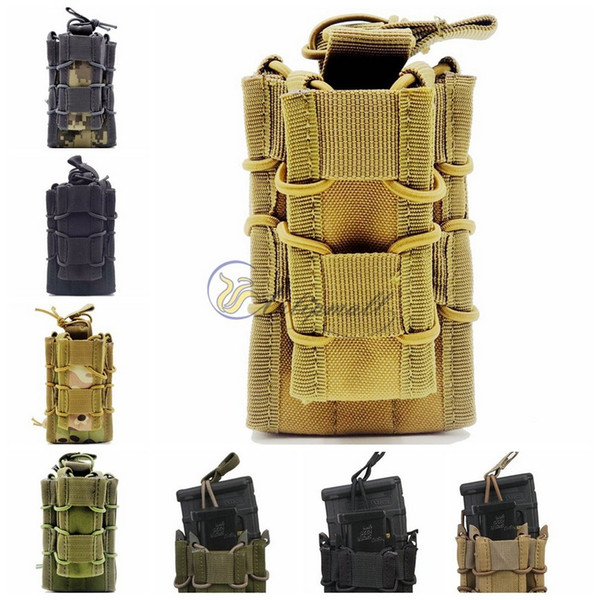 EDC MOLLE Tactical Open Top Double Decker Single Rifle Pistol Mag Pouch Magazine Bag,Outdoor Camping hiking Waist Bag Tool Pouch