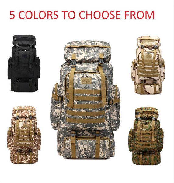 60L Outdoor Sport Backpack Bag Tactical Camping Hiking Trekking Waterproof Outdoor Camouflage