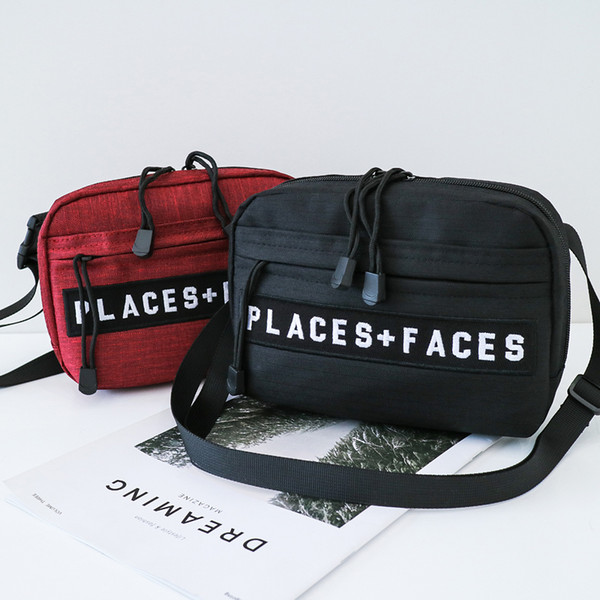 New Pattern Embroidery P + Faces Messenger Bag Hip-hop Multicolor Sport Small Portable Bag Couple Fashion Shoulder Bags HFWPBB009