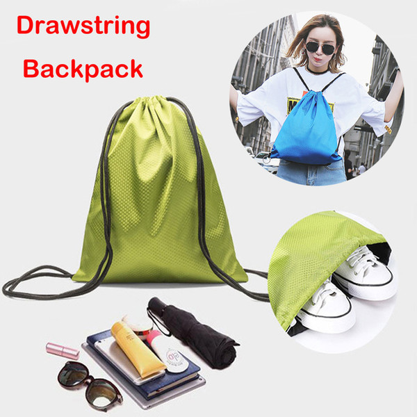 5 Colors 20L 600D Oxford Cloth Waterproof Drawstring Tote Bags Advertising Backpack Fashion Shopping Folding Storage Bags Shoulder Bag M36F