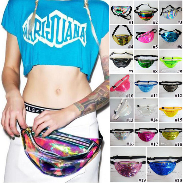 21 Colors Rainbow Metallic Sports Waist Pack Unisex Silver Fanny Chest Sling Bag Sparkle Leisure Bags 007