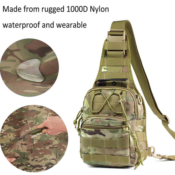 USA Free Shipping Unisex Tactical designer 11L backpack EDC chest shoulder Bag 1000D Nylon Waterproof with 2 pcs D-Ring for Riding