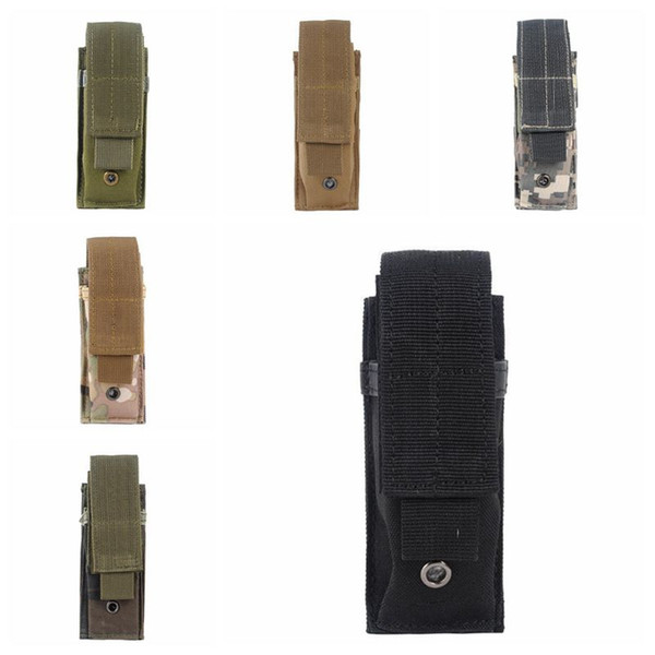 Tactical Molle Pouch Tactical Single Pistol Magazine Pouch Knife Flashlight Sheath Airsoft Hunting Ammo Camo Bags Tactical Waist Packs.