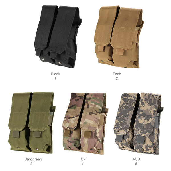 Molle Tactical Clip Double Mag Magazine Pouch Bag Pistol Magazine Pouch Cartridge Clip Pouch Utility Tool 600D Oxford Fabric