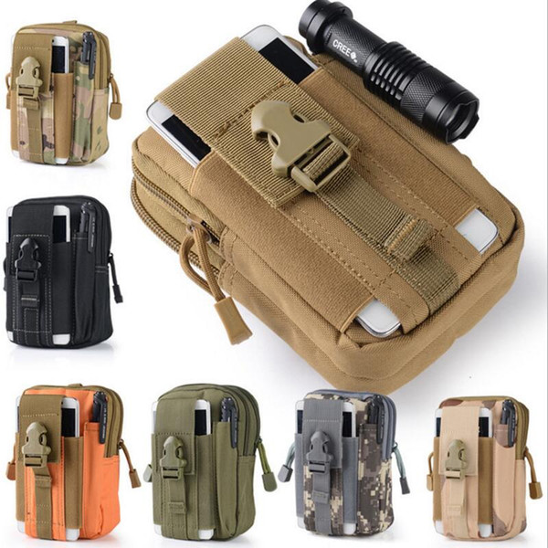 Wholesale Universal Outdoor Tactical Holster Molle Hip Waist Belt Bag Wallet Pouch Purse Phone Case With Zipper Fanny Pack Pocket