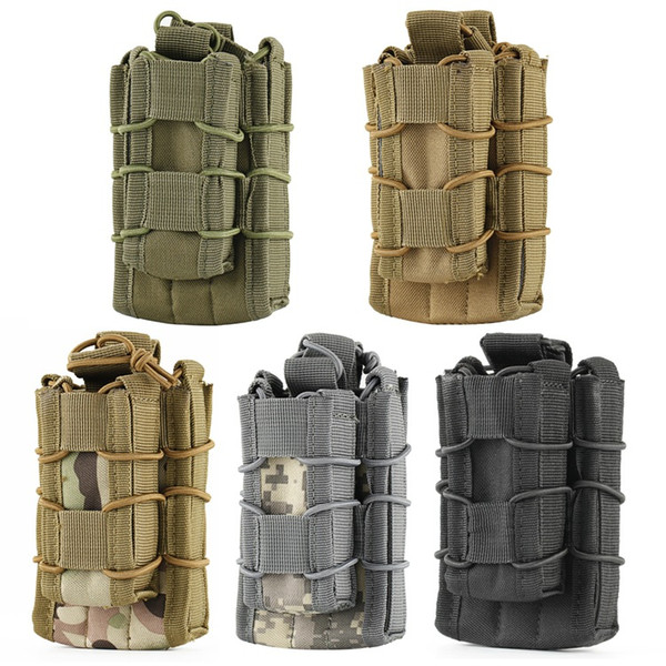 Tactical Open Top Double Decker Single Rifle Pistol Mag Pouch Magazine Bag Outdoor Camping hiking Waist Bag Tool Pouch