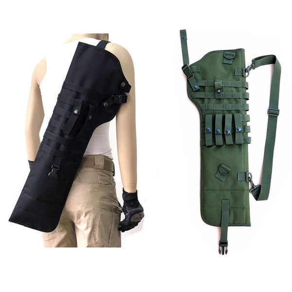 Outdoor Tactical AK Rifle Scabbard Molle Shoulder Bag Shoulder Sling Portable Padded Shotgun Holster Knife Backpack