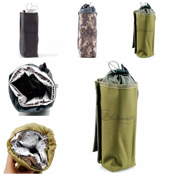 EDC Tactical Pouches Molle Pouches Waterproof Insulated Water Bottle Pouch, Outdoor Camping Portable Heat Cold Water Bottle Bag Pouch