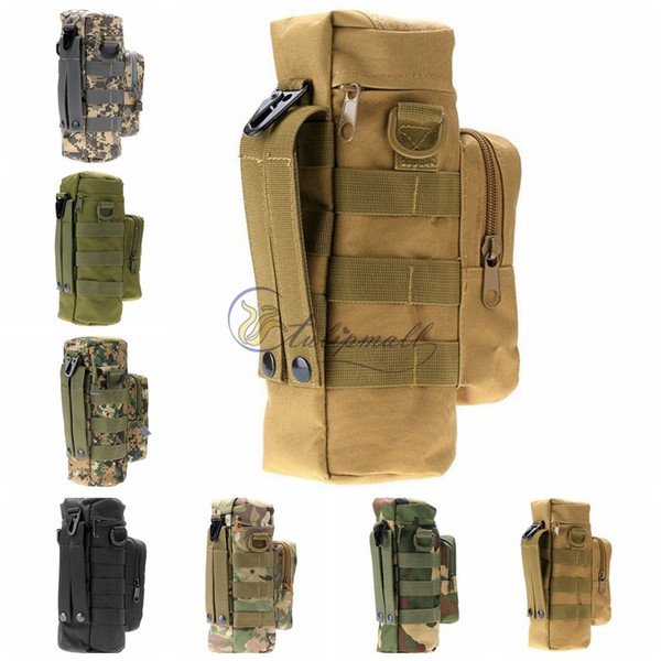 Multifunction Survival Gear Tactical Pouches Molle Pouches Zipper Water Bottle Pouch, Outdoor Camping Tool Pouch Travel Pouch