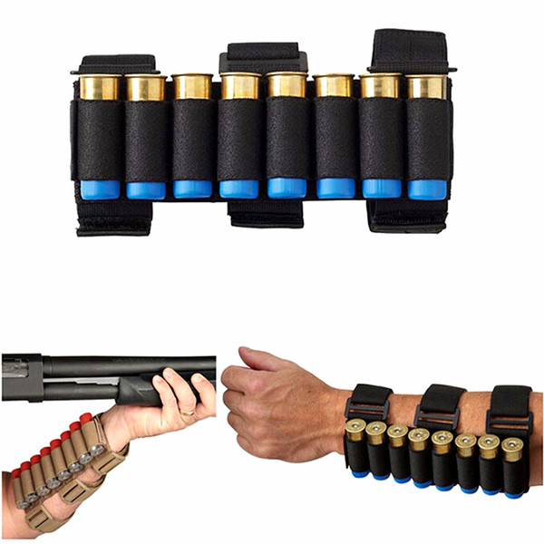 Airsoft Hunting Molle 8 Rounds GA Shotgun Shells Holder Shooting Arm Band 12 Gauge Bullet Ammo Cartridge Pouch