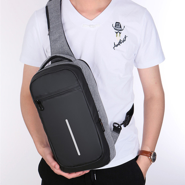 New Fashion Fashion Men Inclined shoulder bag Leisure Chest pack For Male Business PU Chest Shoulder Bag High Quality