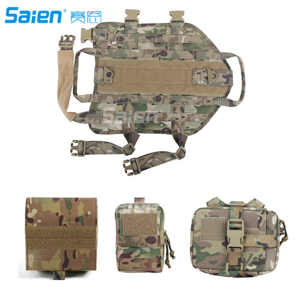 Tactical Dog Molle Vest Harness Training Dog Vest with Detachable Pouches