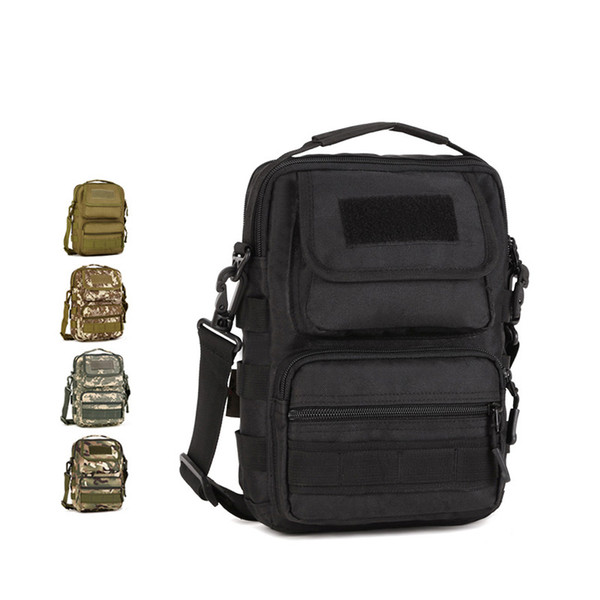 Tactical Messenger Bag MOLLE System Outdoor Travel Waterproof Vertical Section Shoulder Bag Multiple Pouches Compartments