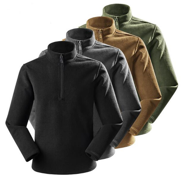 Autumn and winter outdoor tactical fleece men's fleece liner warm hoodie plus velvet thickening fleece jacket