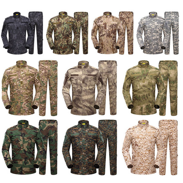 Outdoor Woodland Hunting Shooting Shirt Battle Dress Uniform Tactical BDU Set Army Combat Clothing Camouflage US Uniform SO05-003