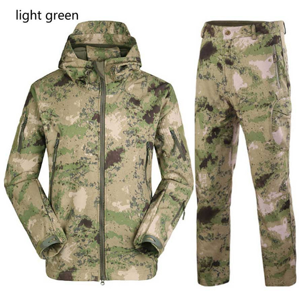 Fashion Man Winter Waterproof Fishing Trousers Tactical SoftShell Hunting Outdoor Clothes Jackets Set Army Suit Pants