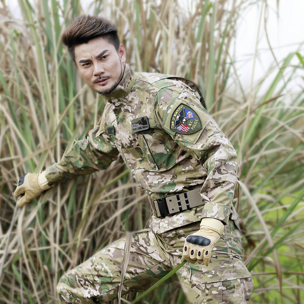 New arrival training uniforms Army tactical clothing set cargo pants +jacket camouflage army outdoor men tactical jacket set