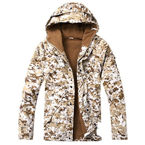 Outdoor Tactical Jacket Men's Waterproof Fleece Camouflage Hunting Hiking Snowboard Jackets Fishing Coat