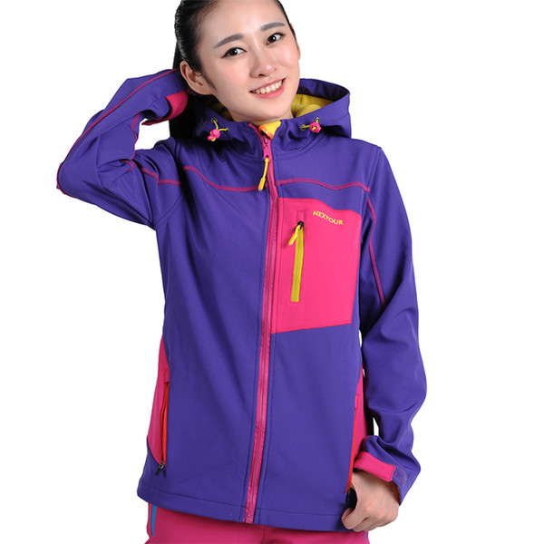 Outdoor Jacket Women Softshell Jacket Waterproof Coat Windproof with Fleece Thermal Antistatic Hiking Trekking Outwear