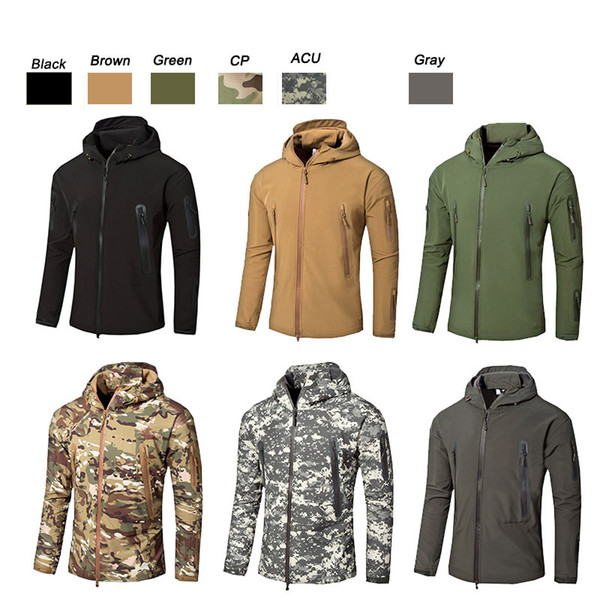 Outdoor Sports Woodland Hunting Shooting Tactical Camo Coat Combat Clothing Camouflage Windbreaker Softshell Outdoor Jacket SO05-203