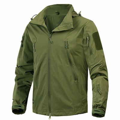 Outdoor tactical jacket men's spring and autumn single layer jacket waterproof breathable windproof mountaineering hooded S-XXL