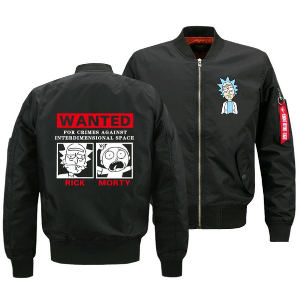 Rick and Morty Anime Coat Mens Overcoat Top Flight Anime O Neck Men's Casual Flight Flying Jacket Casual Jackets SIZE:S-5XL