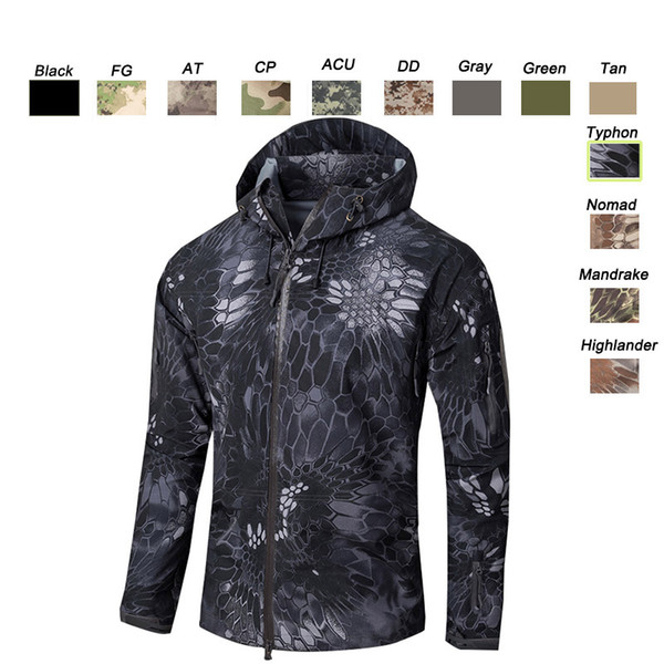 Outdoor Clothing Woodland Hunting Shooting Coat Tactical Combat Clothing Camouflage Windbreaker Hardshell Outdoor Hoody Jacket SO05-205