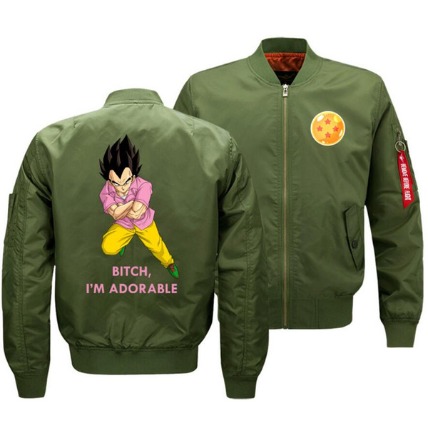 Dragon Ball Plus Size In Vogue Men's Casual Coat Europe Size Printer Pattern Fashion HIP HOP New Style Zipper Flight Flying In Vogue Jacket