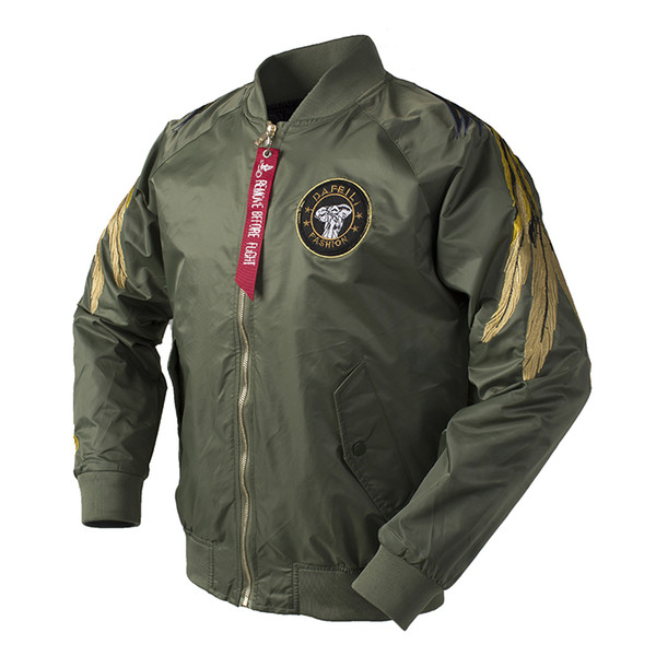 New MA1 Embroidered Pilot Jacket Air Force Army Green Single Layer Men's and Women's Tactical Short Jacket