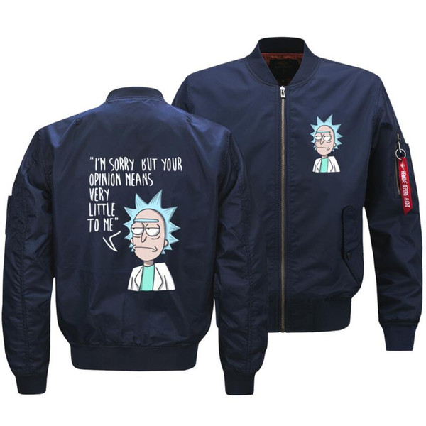 Rick and Morty top Unisex Coat Men Clothes Top Flight Anime Men's Casual Flight Flying Jacket Casual Jackets O Neck SIZE:S-5XL