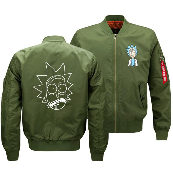 Rick and Morty Anime Unisex Coat Top Flight Printer Pattern Anime O Neck Men's Casual Flight Flying Jacket HIP HOP Flight Flying Jacket