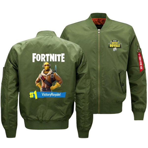 Fortnite Printer Pattern Bombe Thickening Coats Fashion Men's Casual Coat Sport Jackets Flight Flying Unisex HIP HOP Flight Coat