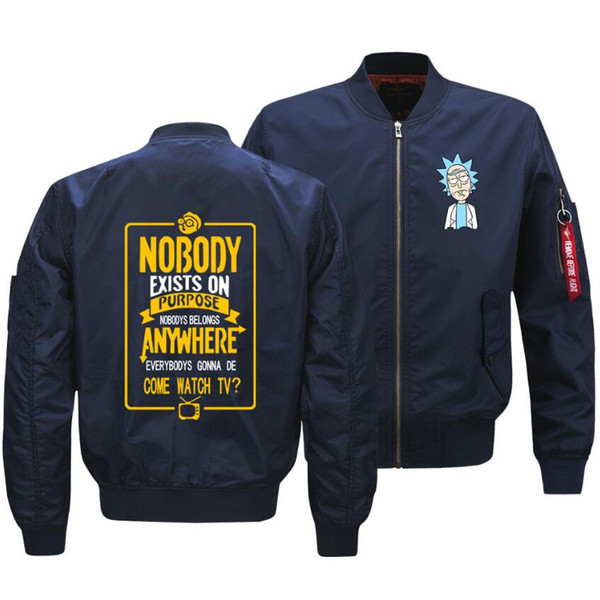 Rick and Morty Unisex Coat Top Flight Wind & Dust Coat Gym Jacket O Neck Overcoa Flying Jacket Flight HIP HOP Flight Flying Jacket