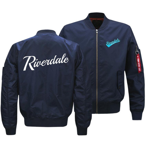 Riverdale Flight Flying Jacket Thickening Printer Pattern Thickening Coats O Neck Flight Flying New Style Plus Size Men's Jackets