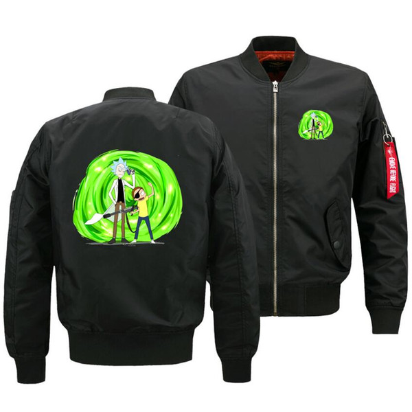 Rick and Morty Flying Jacket Men Hot Winter Coat Men's Flight Zipper Casual Jackets SIZE:S-5XL Hip Hop Plus Size Men Clothes Top