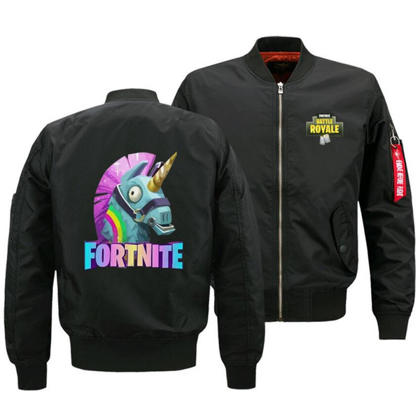 2018 Fortnite Flying Jacket Men Long Sleeve Hot Winter Coat Men's Flight Zipper Casual Jackets SIZE:S-5XL Hip Hop Plus Size Men Clothes Top