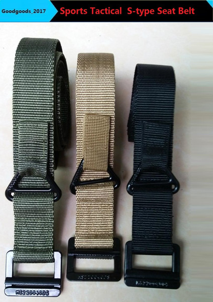 2017 New Adjustable Sports Tactical Belt S-type Combat Seat Belt Casual Canvas Belt Three-color M332