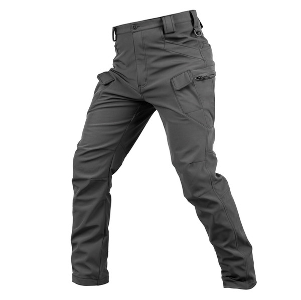 Shanghai Story Men's Outdoor Water Repellent Windproof Softshell Fleece Lined Cargo Snow Hiking Pants