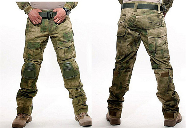 Tactical Combat Pants Multicam Frog Uniform Trousers Camouflage Army Pants Airsoft Camo Paintball Pants with Knee Pads