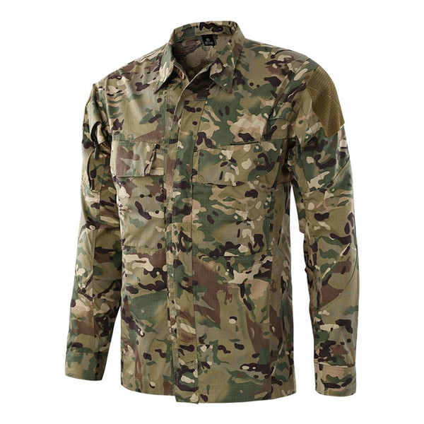 Shanghai Story Men's Waterproof Tactical Quick Drying Shirt Breathable Camp Casual Long Sleeve Shirt Men Combat Shirts