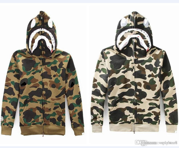 Men's Designer Sweatershirt OFF Camouflage Velvet Sweater WHITE Wear Hooded Casual Wear FOG HIP HOP Outdoor Wear Cheap Sale