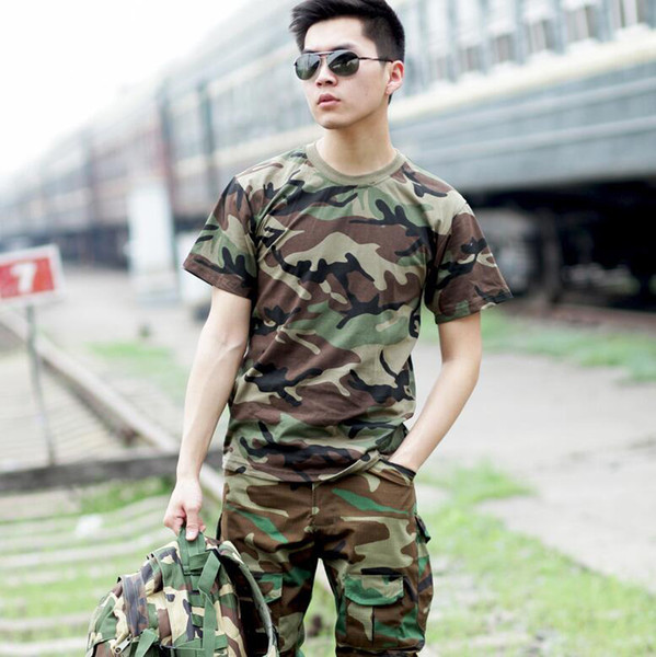 Men New Camouflage T Shirt Summer Quick Dry O-Neck Short Sleeve Tactical Shirt Breathable T-Shirts Muti Color