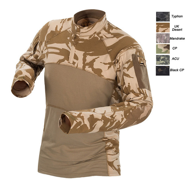 Outdoor Woodland Hunting Shooting US Battle Dress Uniform Tactical BDU Army Combat Clothing Camo Shirt Camouflage T-Shirt NO05-013