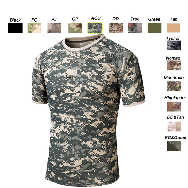 Outdoor Woodland Hunting Shooting Shirt Battle Dress Uniform Tactical BDU Army Combat Clothing Quick Dry Camouflage T-Shirt SO05-107