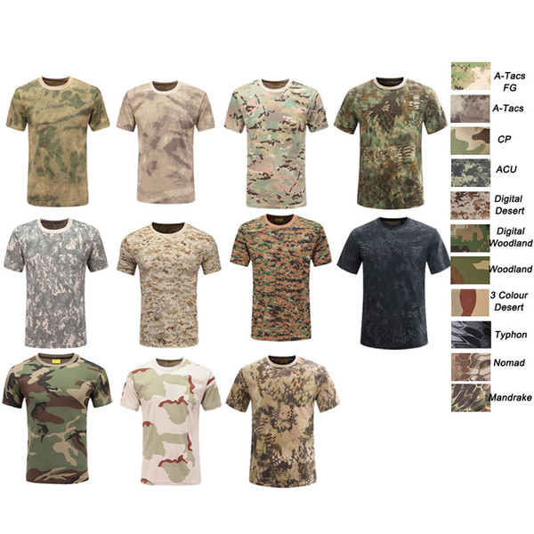 Outdoor Woodland Hunting Shooting Shirt Battle Dress Uniform Tactical BDU Army Combat Clothing Cotton Camouflage T-Shirt SO05-104