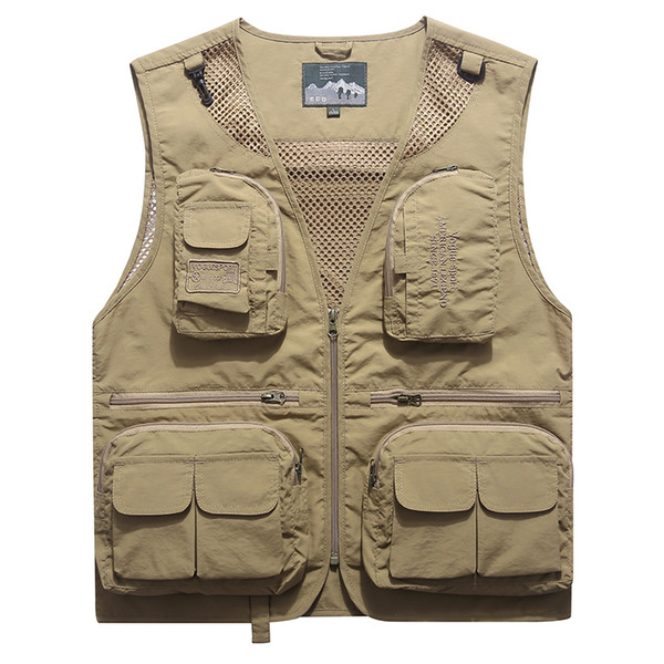 Summer Outdoor Vest Jacket Director Photographers Clothes Casual Tactical Vest Breathable Multi Pocket Style Fisherman Mesh Vest