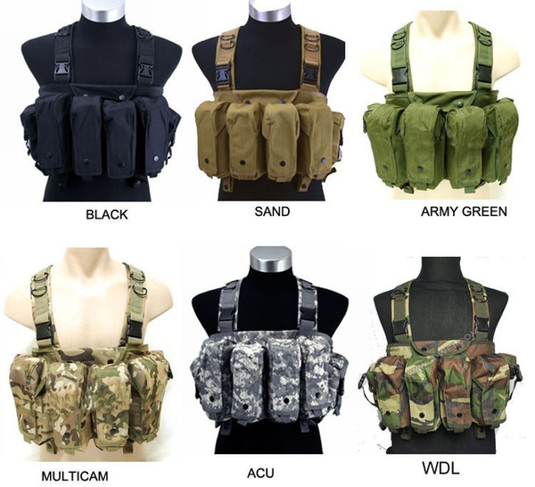 Tactical Hunting Chest Rig Large Capacity Mag Carrier 7 Pocket Combat Airsoft Paintball Vest ht130